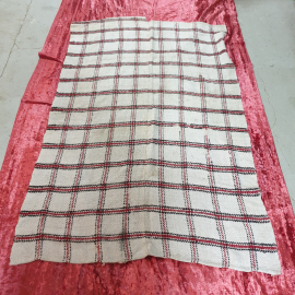 Шерстяное покрывало (одеяло) середины 20 века. Ручная работа. 106х168 см. Домотканая.